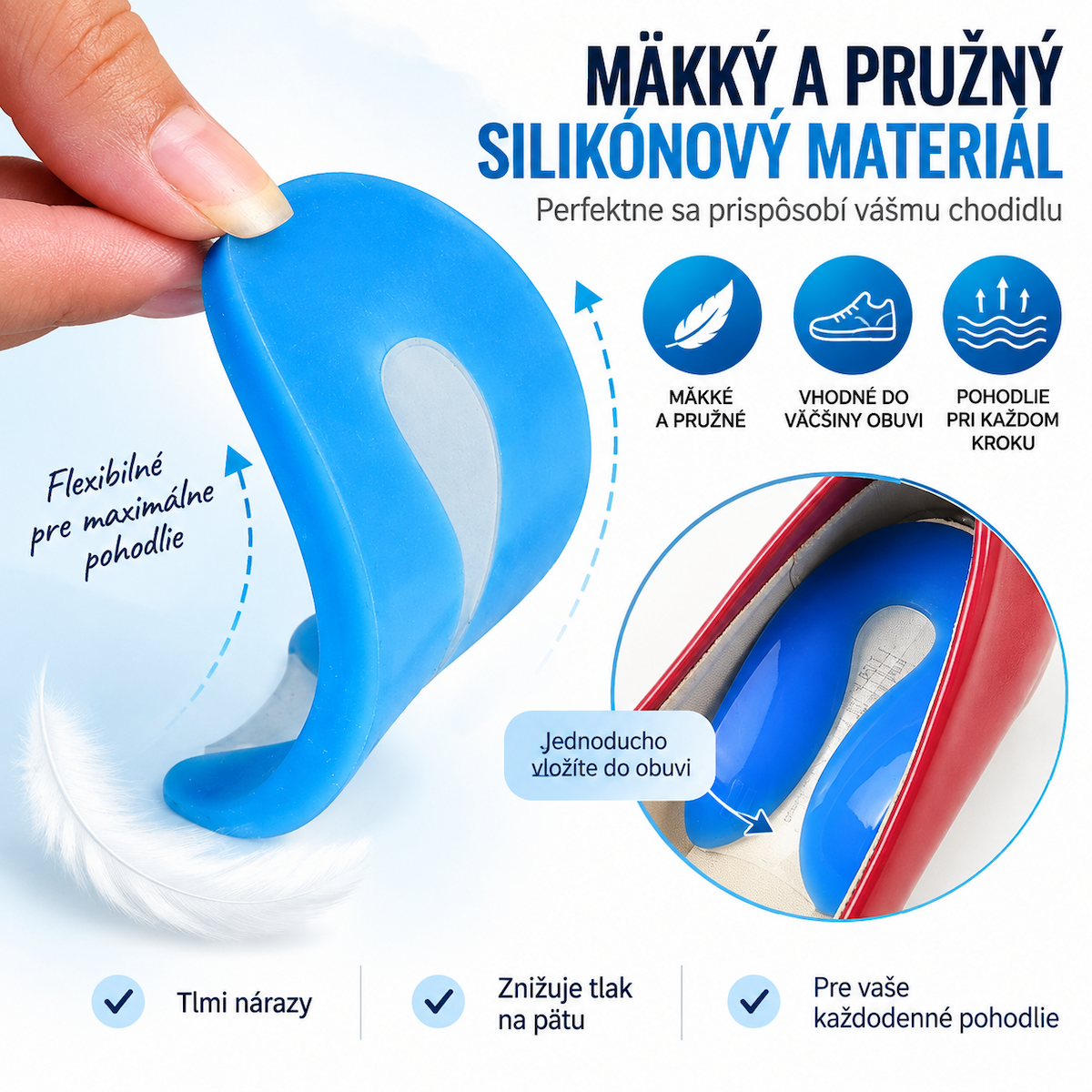 Použitie gélovej podpätenky pri bolesti päty