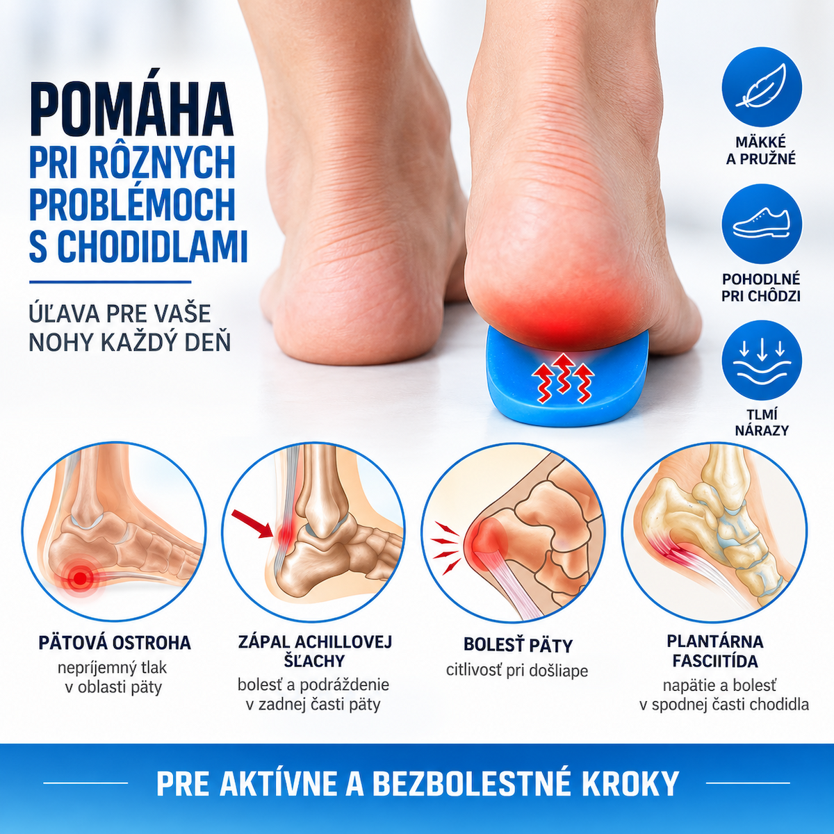 Gélové podpätenky na bolestivé päty