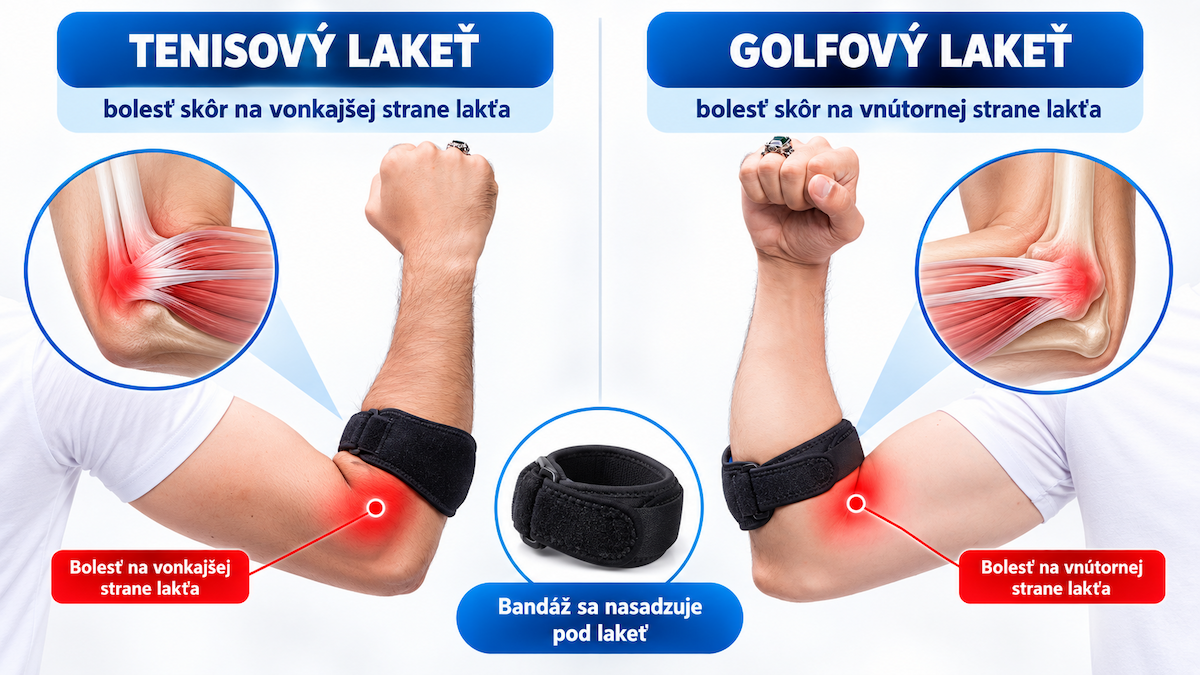 Tenisový a golfový lakeť – rozdiel a umiestnenie bandáže